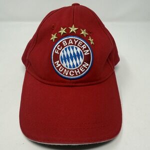 FC Bayern Munich Hat Cap Strap Back Mens One Size Red Soccer Football Bundesliga
